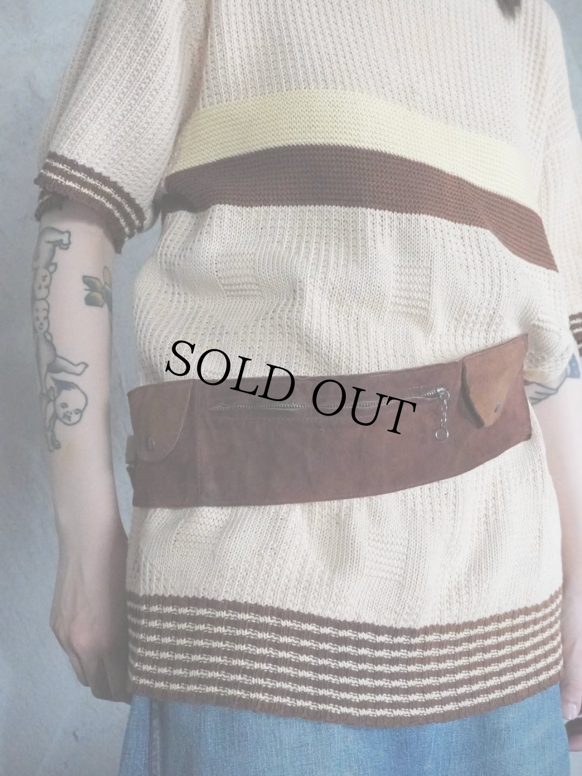 画像1: 60's Suede Leather Purse Belt (1)