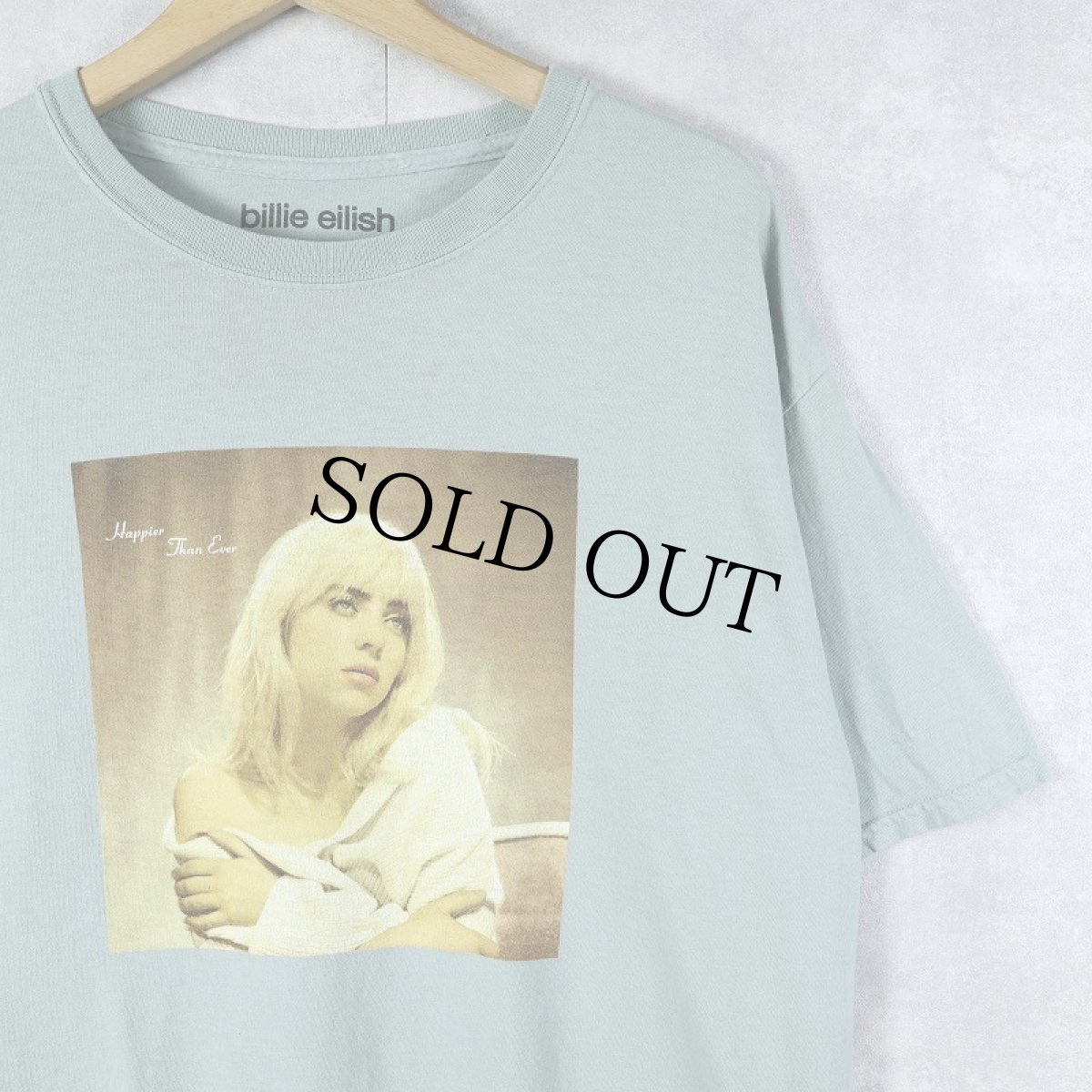 画像1: Billie Eilish "Happier Than Ever" ミュージシャンプリントTシャツ L (1)