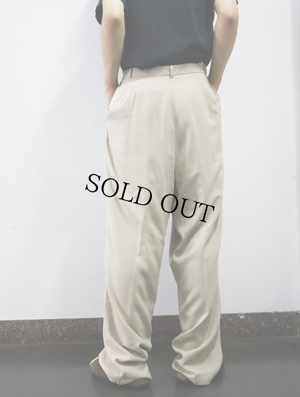 画像3: J.CREW 2タック シルクスラックス W33 (3)