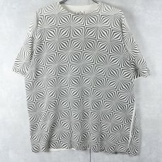 画像1: 90's ANDAZIA USA製 オプティカルアート プリントTシャツ XL (1)