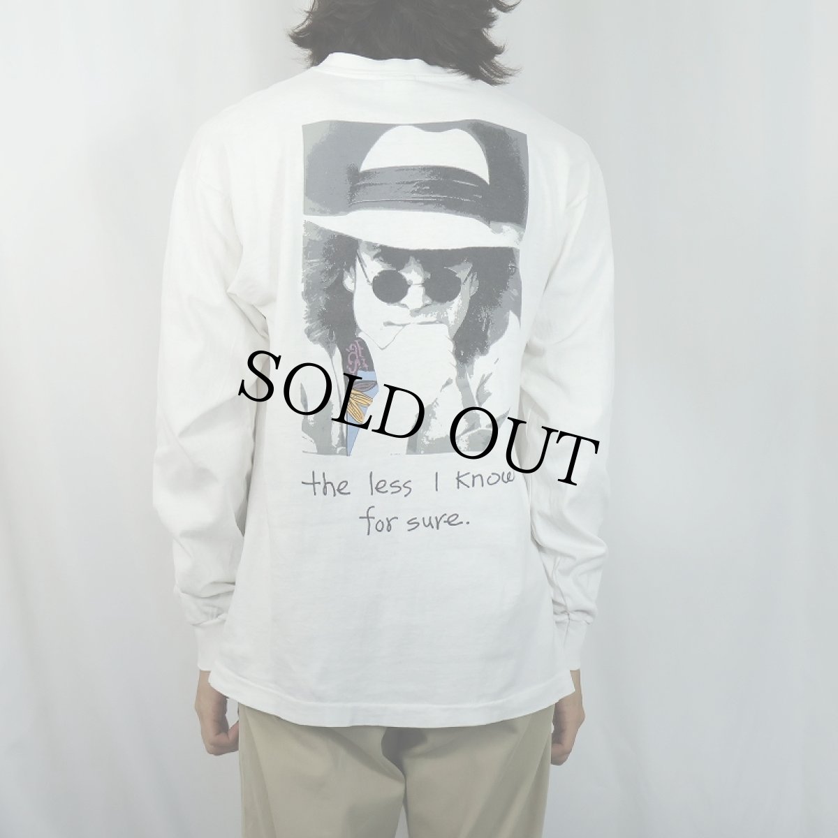 画像4: 90's JOHN LENNON USA製 "the less I know for sure." ミュージシャンプリントロンT L (4)
