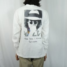 画像4: 90's JOHN LENNON USA製 "the less I know for sure." ミュージシャンプリントロンT L (4)