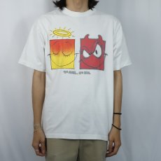 画像3: "90% ANGEL... 10% DEVIL" イラストプリントTシャツ M (3)