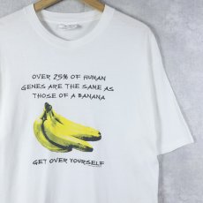 画像1: 90's USA製 "OVER 25% OF HUMAN..." バナナプリントTシャツ L (1)