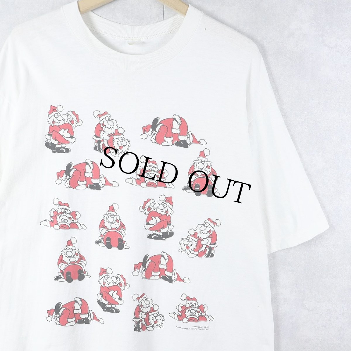 画像1: 90's 四十八手 サンタクロース エロプリントTシャツ XL (1)