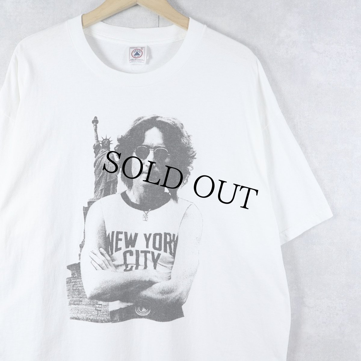 画像1: 2000's JOHN LENNON "NEW YORK CITY" ミュージシャンプリントTシャツ XL (1)