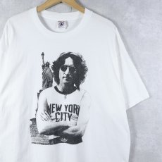 画像1: 2000's JOHN LENNON "NEW YORK CITY" ミュージシャンプリントTシャツ XL (1)