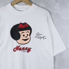 画像1: 90's USA製 "Nancy” サイン入り キャラクタープリントTシャツ L (1)