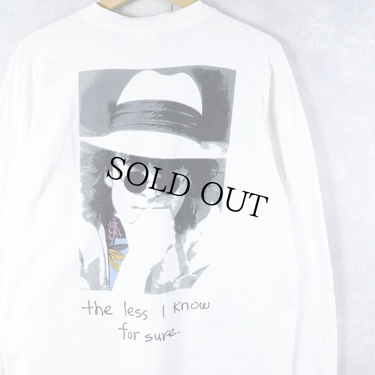 画像1: 90's JOHN LENNON USA製 "the less I know for sure." ミュージシャンプリントロンT L (1)