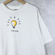画像1: 90's USA製 "THINK” 電球プリントTシャツ XL (1)