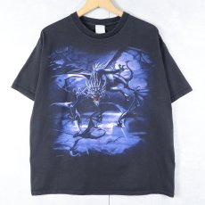 画像1: LIQUID BLUE ドラゴンプリントTシャツ BLACK L (1)