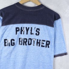 画像2: 70〜80's "Sigma Tau Gamma" カレッジプリント フットボールTシャツ L (2)