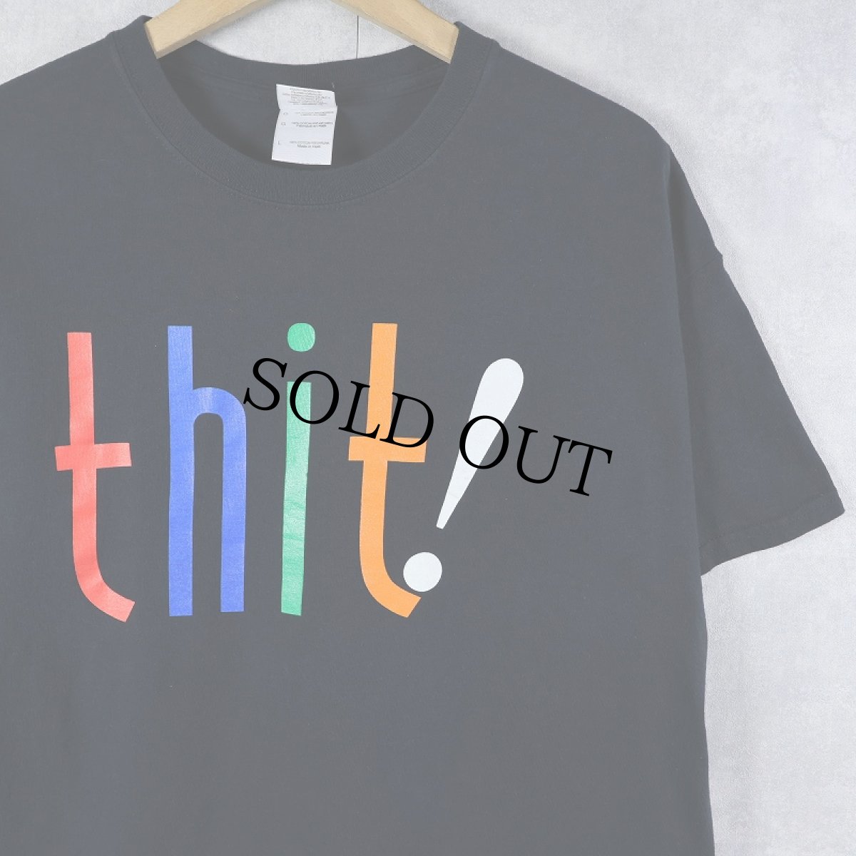 画像1: "thit!" ソーシャルメディアプリントTシャツ BLACK L (1)