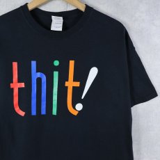 画像1: "thit!" ソーシャルメディアプリントTシャツ BLACK L (1)