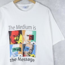 画像1: 90's Marshall McLuhan USA製 "The Medium is the Message" 思想家メッセージプリントTシャツ XL (1)
