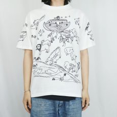 画像3: 90's MICHIGAN RAG CO. USA製 "Noah's Ark" プリントTシャツ M (3)