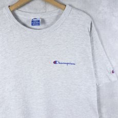 画像1: 90's Champion 青刺繍タグ 後期 USA製 ロゴプリントTシャツ L (1)