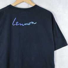画像2: John Lennon ミュージシャンプリントTシャツ BLACK L (2)