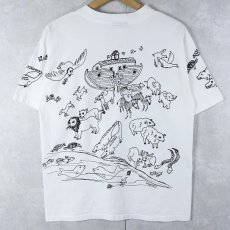 画像2: 90's MICHIGAN RAG CO. USA製 "Noah's Ark" プリントTシャツ M (2)