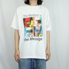 画像3: 90's Marshall McLuhan USA製 "The Medium is the Message" 思想家メッセージプリントTシャツ XL (3)
