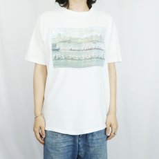 画像2: 90's Calvin Klein Sport USA製 "THE OXFORD CAMBRIDGE BOAT-RACE-READY TO START" プリントTシャツ M (2)
