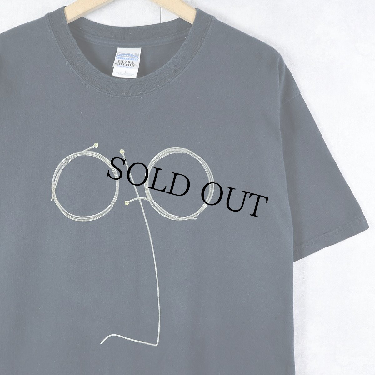 画像1: John Lennon ミュージシャンプリントTシャツ BLACK L (1)