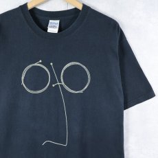 画像1: John Lennon ミュージシャンプリントTシャツ BLACK L (1)