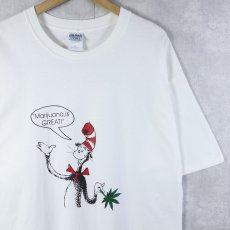 画像1: "Marijuana,is GREAT!" Dr.Seuss キャラクターパロディプリントTシャツ XL (1)