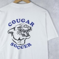 画像1: 90's USA製 "COUGAR SOCCER" ピューマ プリントTシャツ L (1)