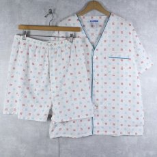 画像1: 70's WELDON 総柄 パジャマシャツ & パンツ SETUP LARGE (1)