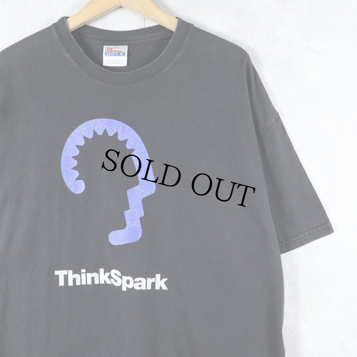 画像1: ThinkSpark "Always thinking." プリントTシャツ BLACK XL (1)