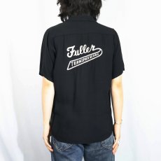 画像4: 50's King Louie チェーン刺繍 レーヨンオープンカラーシャツ BLACK M (4)