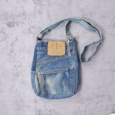 画像1: 60〜70's LEVI'S 501 BIGE リメイク デニムショルダーバッグ (1)