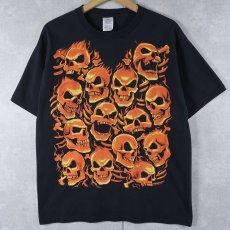 画像1: LIQUID BLUE スカル 大判プリントTシャツ BLACK L (1)