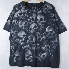 画像1: LIQUID BLUE スカル 大判プリントTシャツ BLACK XL (1)