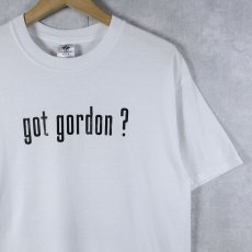 画像1: "got gordon?" メモリアルフォトプリント 広告パロディプリントTシャツ M (1)