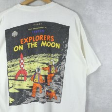 画像1: 90's The Adventures of Tintin "EXPLORERS ON THE MOON" キャラクタープリントTシャツ XL (1)