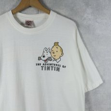 画像2: 90's The Adventures of Tintin "EXPLORERS ON THE MOON" キャラクタープリントTシャツ XL (2)