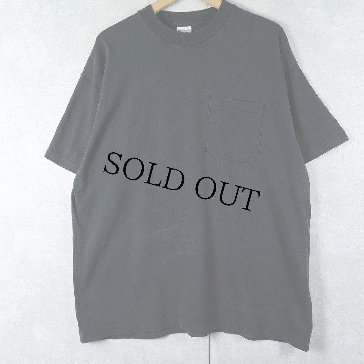 画像1: 90's BVD USA製 無地ポケットTシャツ BLACK XL (1)