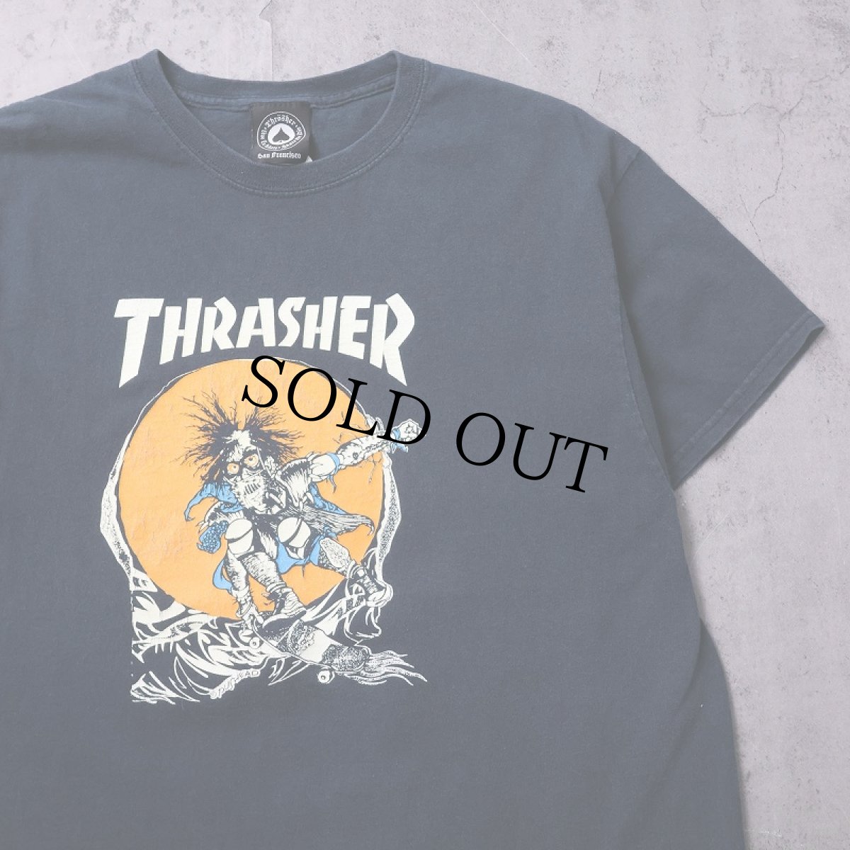 画像1: THRASHER×PUSHEAD グラフィックアートプリントプリントTシャツ BLACK L (1)