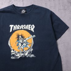 画像1: THRASHER×PUSHEAD グラフィックアートプリントプリントTシャツ BLACK L (1)