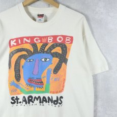 画像1: 90's BIG HED USA製 "KINGBOB" アートプリントTシャツ L (1)
