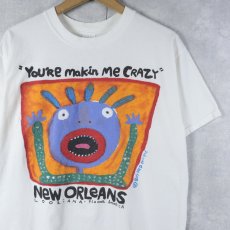 画像1: 90's〜 BIG HED "YOU'RE MAKIN ME CRAZY" アートプリントTシャツ L (1)