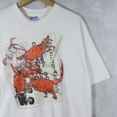 画像1: 90's カニプリントTシャツ XL (1)