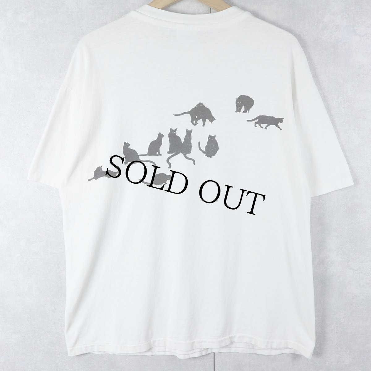 画像2: 90's Two's Company USA製 猫プリントTシャツ L (2)