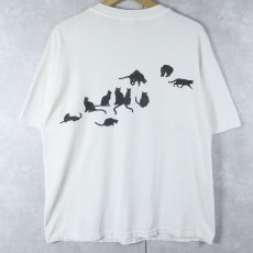 画像2: 90's Two's Company USA製 猫プリントTシャツ L (2)