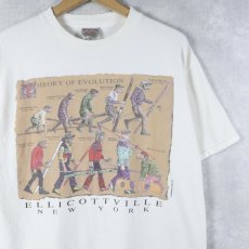 画像1: 90's Backcountry Clothing "THEORY OF EVOLUTION" イラストプリントTシャツ L (1)