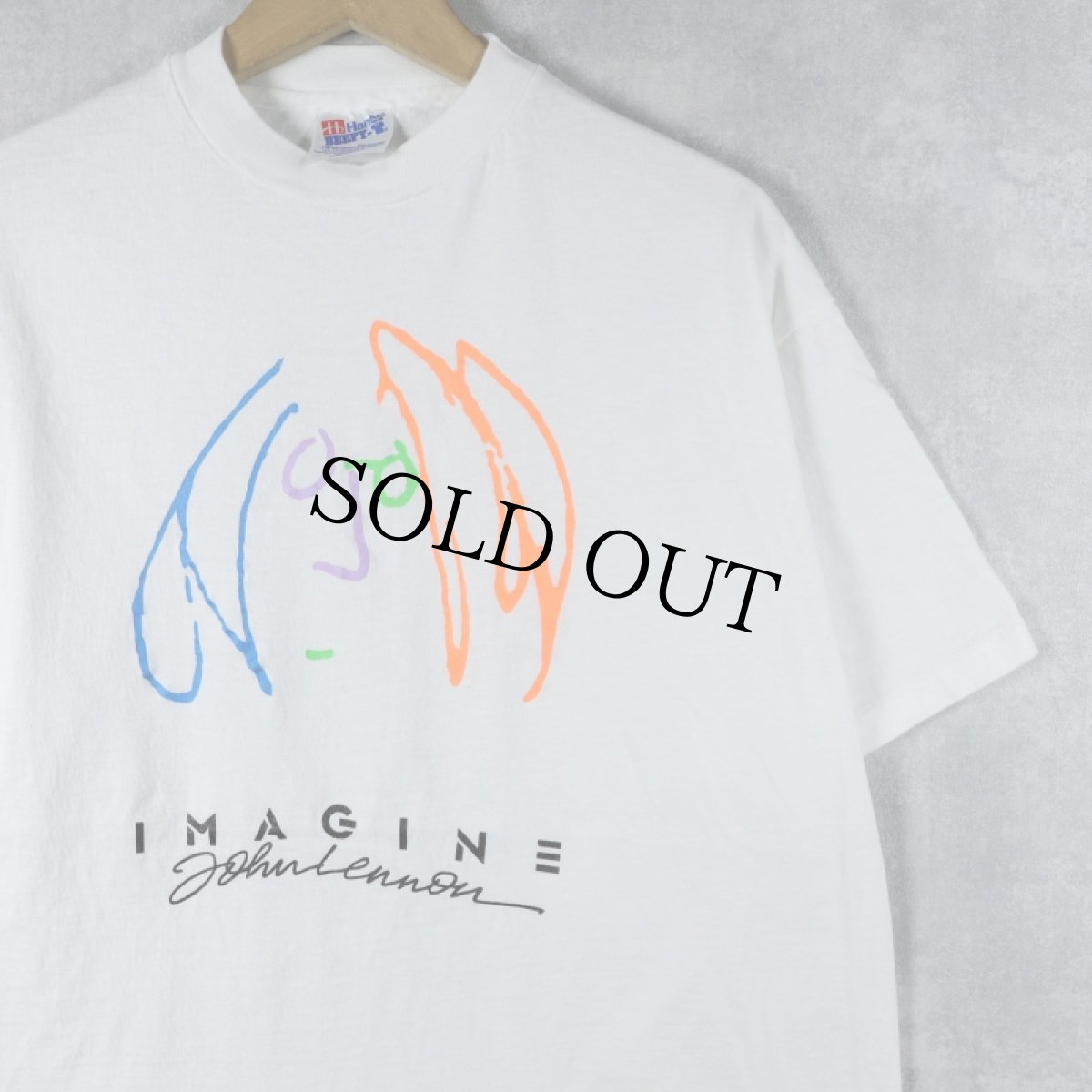 画像1: 90's JOHN LENNON USA製 "IMAGINE" ミュージシャンプリントTシャツ L (1)