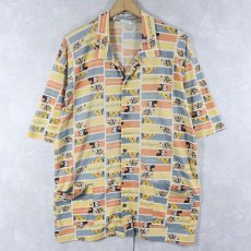 画像1: Disney 総柄 コットン×ポリエステル オープンカラーシャツ XL (1)