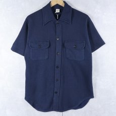 画像1: 60〜70's Sportswear USA製 ポリエステル×コットンシャツ M (1)